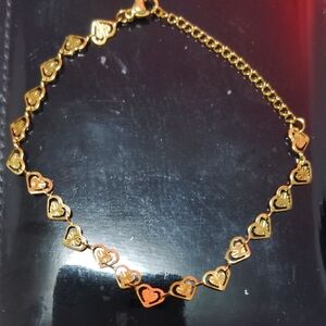 Gold Heart Chain Bracelet